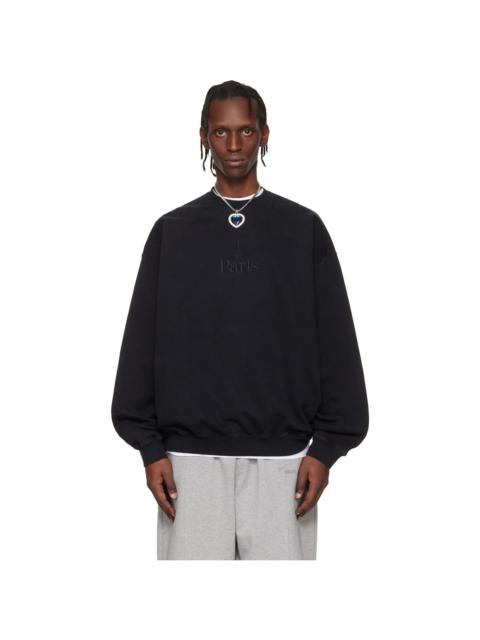 Black 'Paris' Embroidered Sweatshirt