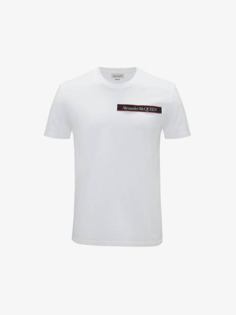 Alexander McQueen Selvedge Logo Tape Detail T-shirt in White