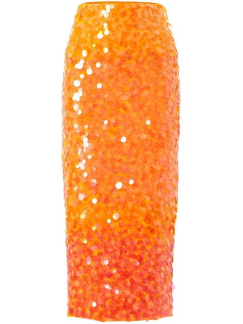 CAROLINA HERRERA ombré-effect sequinned midi skirt