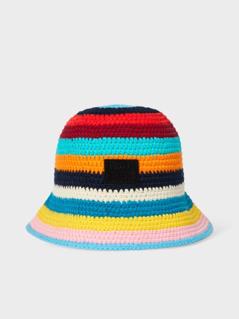 Paul Smith 'Signature Stripe' Crochet Bucket Hat