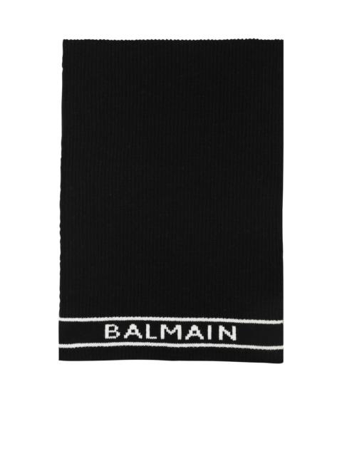 Balmain Wool scarf with Balmain logo