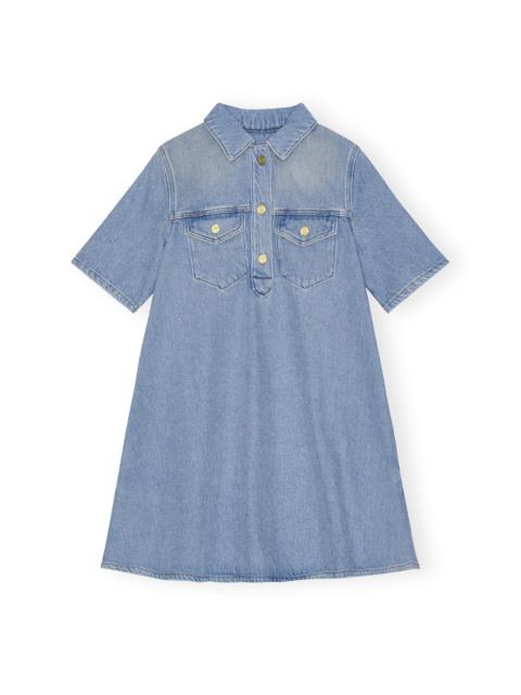 BLUE HEAVY DENIM MINI DRESS