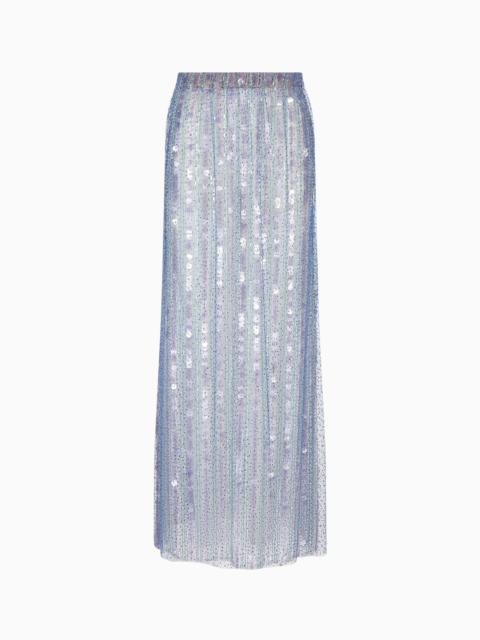 GIORGIO ARMANI Long skirt with all-over embroidery