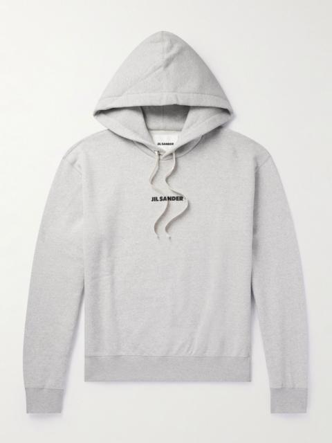 Jil Sander Logo-Print Cotton-Jersey Hoodie Gray