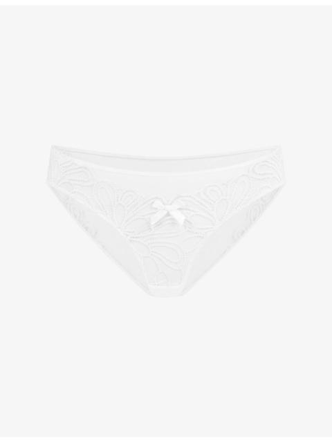 Agent Provocateur Nelle Embroidered Mesh Briefs