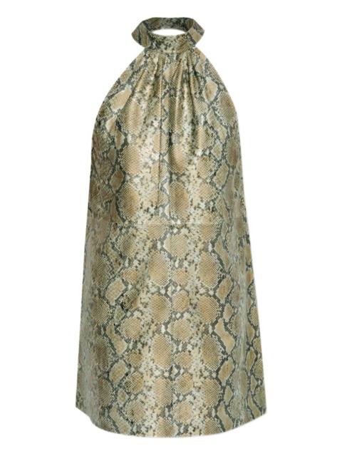 GESTUZ Feliza snakeskin halterneck dress