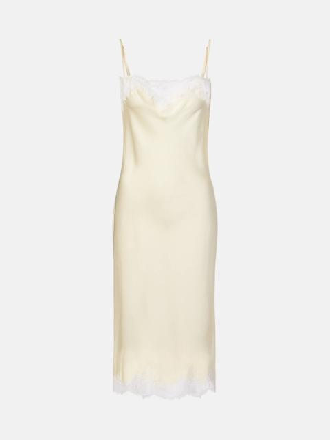 Stella McCartney Lace-trimmed satin slip dress