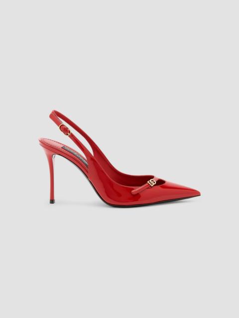 Dolce & Gabbana Women's Vernice 90MM Leather Stiletto Slingback Pumps - Rosso