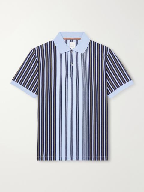 Paul Smith Striped Knitted Cotton Polo Shirt