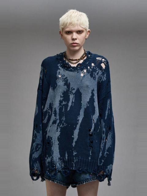 R13 OVERSIZED SWEATER - BLUE SPLATTER