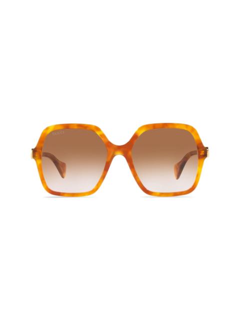 logo-plaque oversize-frame sunglasses