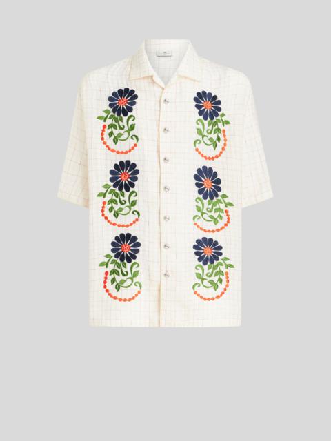 CHECK SHIRT WITH EMBROIDERY