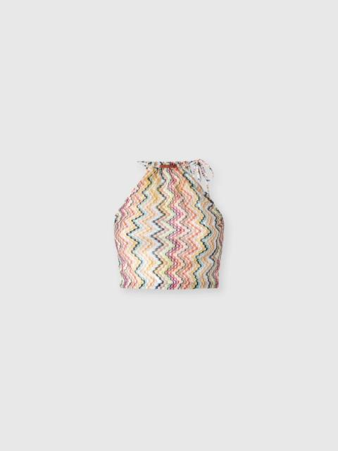 Missoni Top with halterneck neckline and irregular zig zag motif
