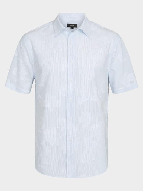 Vince Men's Fil Coupe Floral Stripe Short-Sleeve Shirt