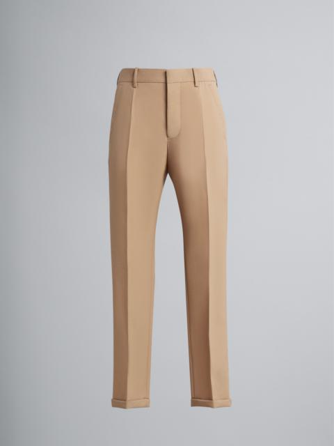 TROPICAL WOOL STRAIGHT-LEG TROUSERS