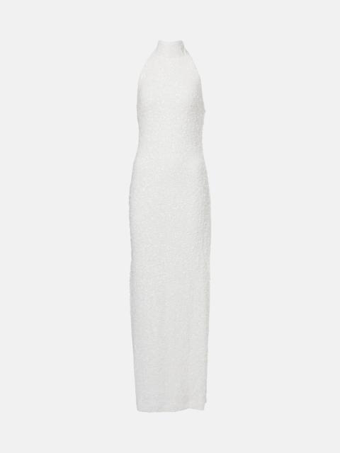 ROTATE Bridal sequined halterneck gown
