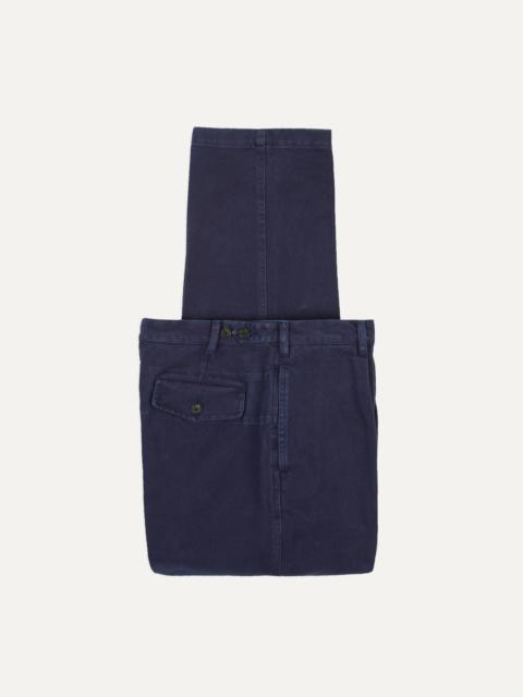 Drake's Indigo Heavy Cotton Twill Games Trousers