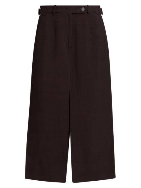 CO Women's Tailored Linen-Blend Pencil Skirt - Chocolate