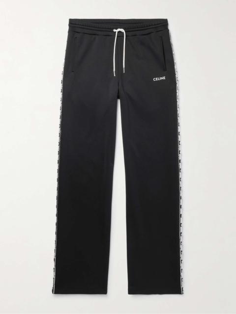CELINE Straight-Leg Embellished Logo-Print Jersey Sweatpants