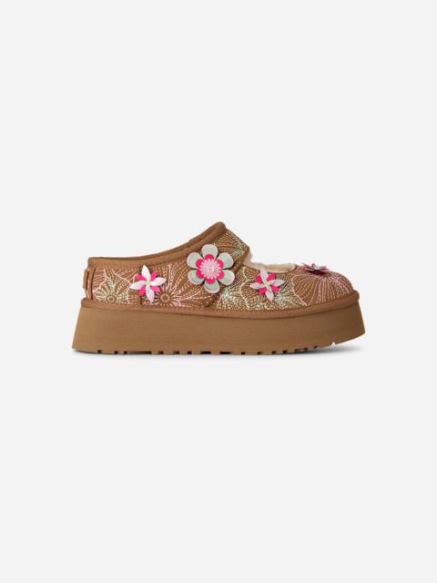 UGG ® Women's Bea Mary Jane Meadow Sheepskin Slippers in Chestnut