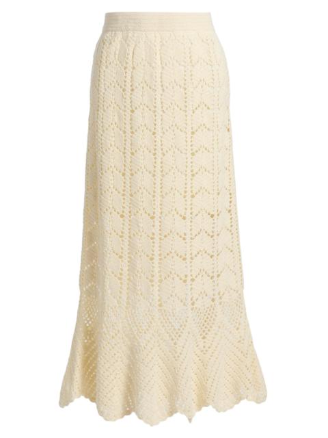 Zimmermann Women's Awaken Lace Crochet Cotton Midi-Skirt - Cream