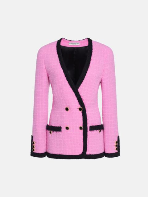 Alessandra Rich CHECKED TWEED BOUCLE DOUBLE BREASTED JACKET