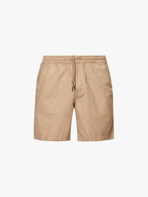 Volley brand-patch drawstring organic-cotton and hemp-blend shorts