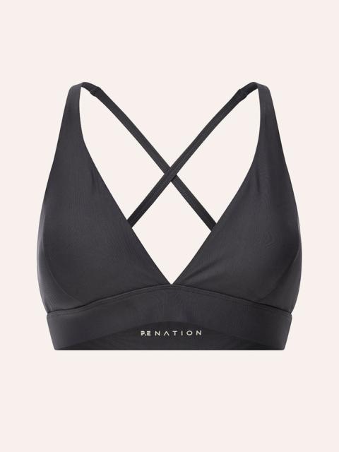 P.E NATION LUMEN SPORTS BRA IN IRON SHINE