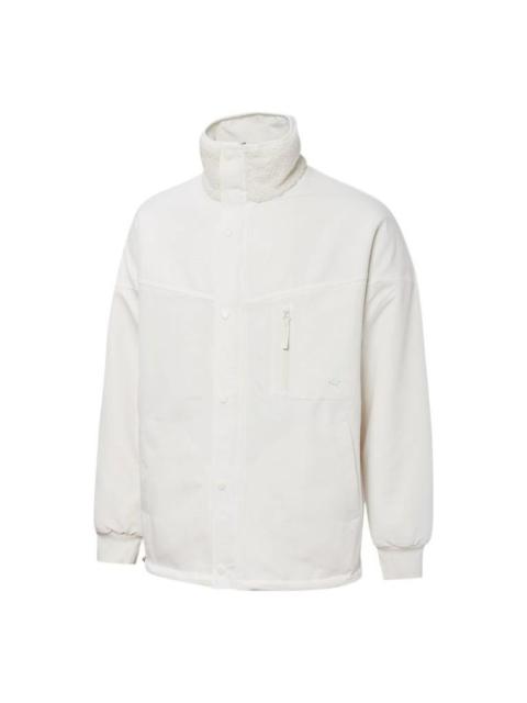 PUMA Mmq lamb's wool Reversible Stand Collar Jacket Couple Style White 534744-65