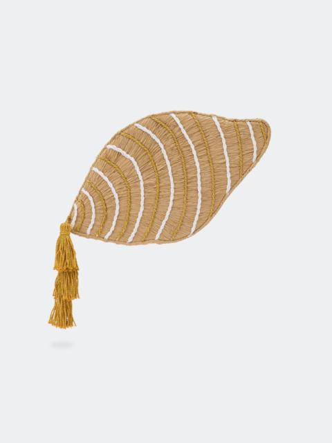 SIMONMILLER Tulip Shell Clutch in Gold/Natural