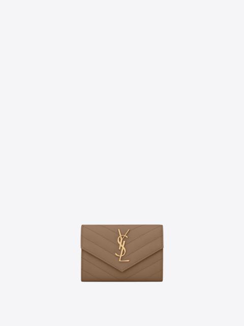 cassandre saint laurent matelassé small envelope wallet in grain de poudre embossed leather