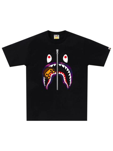 A BATHING APE® BAPE Color Camo Milo Shark Tee 'Black/Purple'