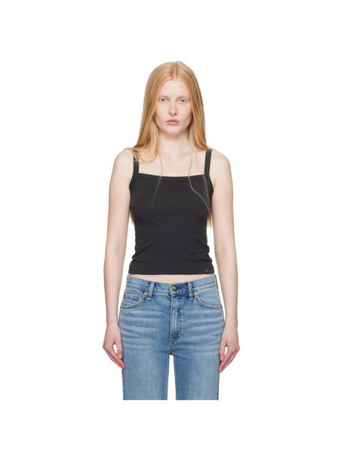 rag & bone Black 'The Slub Square Neck' Tank Top