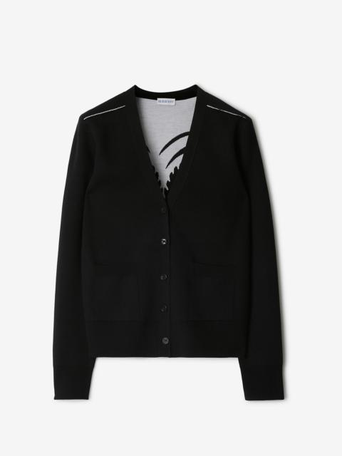 Burberry Mirrored Horse Wool Blend Cardigan