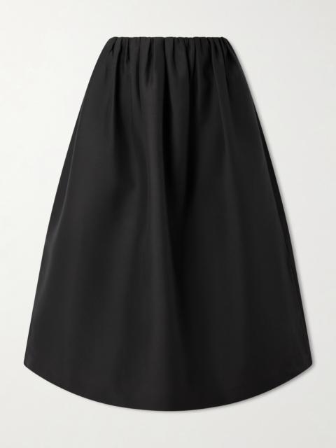 TOTEME Gathered Wool And Silk-blend Midi Skirt