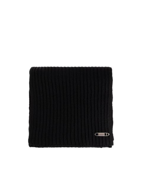 Givenchy ribbed-knit pin-detail scarf