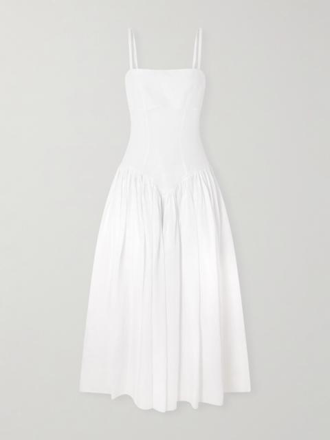 GABRIELA HEARST Oriana Open-back Gathered Linen Midi Dress