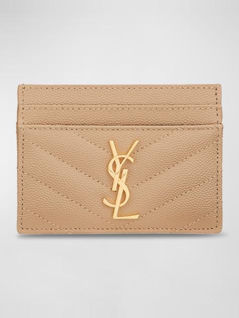 SAINT LAURENT YSL Monogram Card Case in Grained Leather