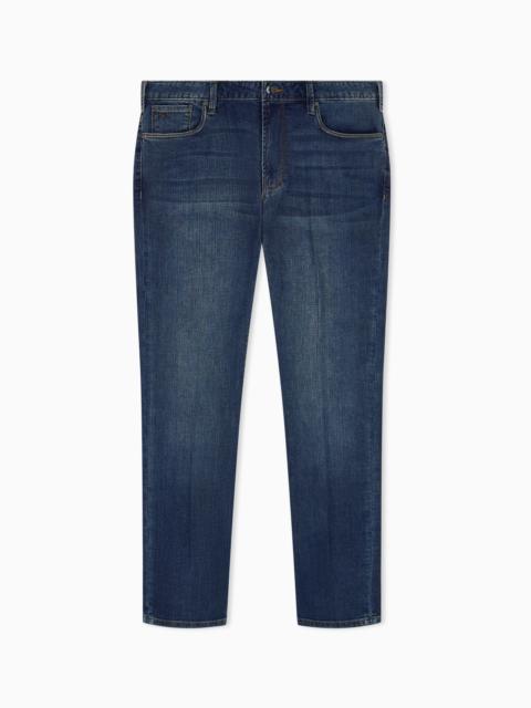 EMPORIO ARMANI J06 SLIM-FIT WASHED STRETCH DENIM JEANS