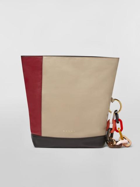 Marni SMOOTH CALFSKIN CLUTCH WITH MULTI-COLOURED RESIN CHAIN