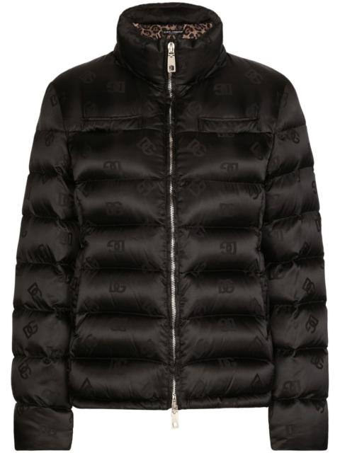 Dolce & Gabbana monogram-jacquard puffer jacket