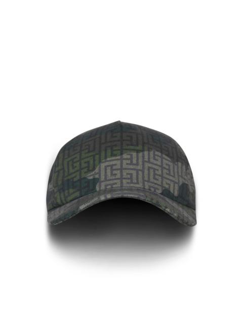 Balmain Monogrammed camouflage print baseball cap