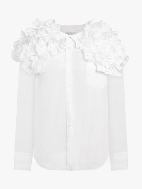 Comme Des Garçons RUFFLE WIDE COLLAR SHIRT | WHITE