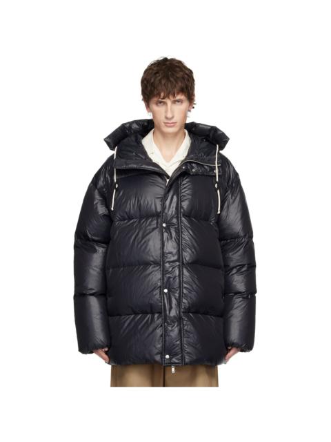 Jil Sander Black Hooded Down Jacket