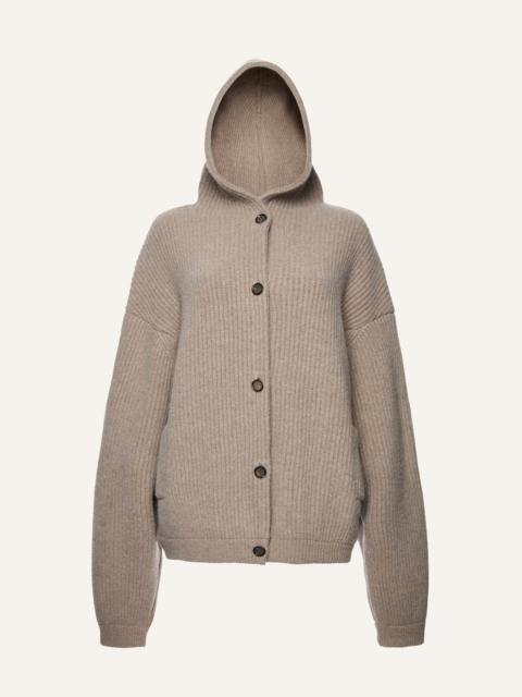 MAGDA BUTRYM Hooded knit cardigan in taupe