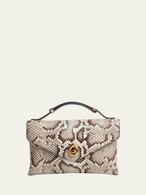Bottega Veneta Knot Lock Python Top-Handle Bag