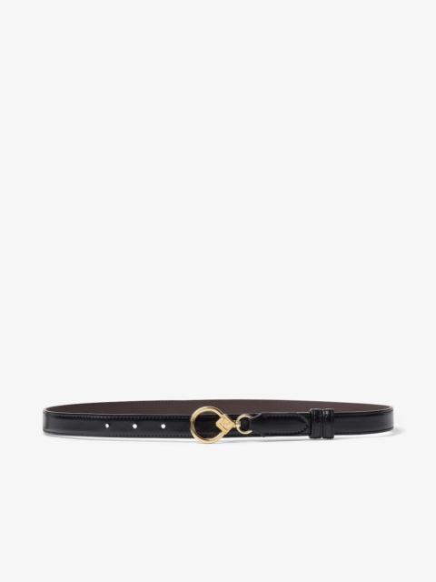 FENDI FF Diamonds Belt Black and chocolate leather reversible belt