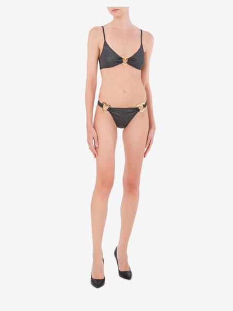 Moschino GLITTER METAL HEARTS SWIM BRIEFS