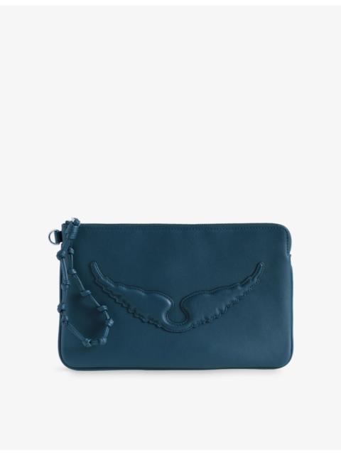 Zadig & Voltaire Angel Embossed Leather Pouch