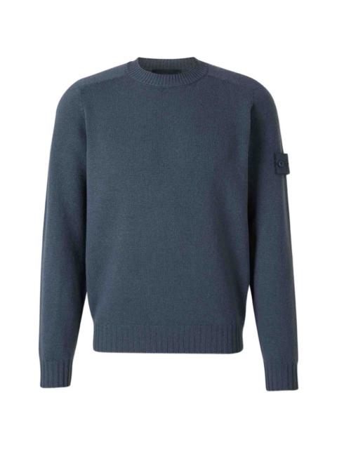 Stone Island patch crew-neck sweater